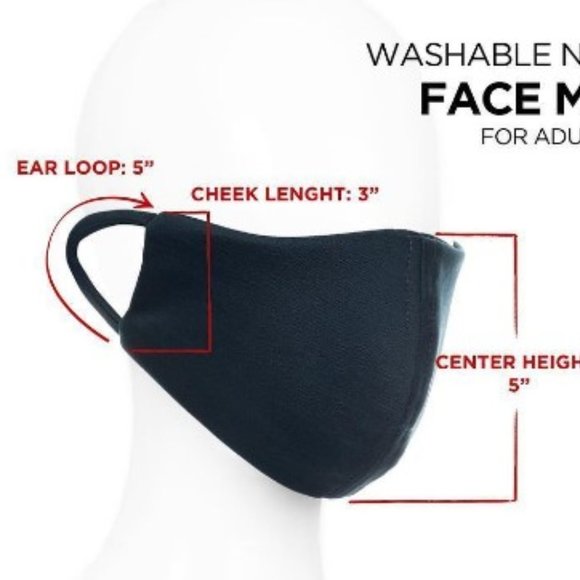 Cloth face mask with pocket filter -- DARK BLUE - Picture 11 of 12